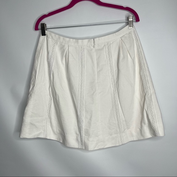 6) J.Crew Embroidered White Mini Skirt Size 10 - Picture 5 of 8